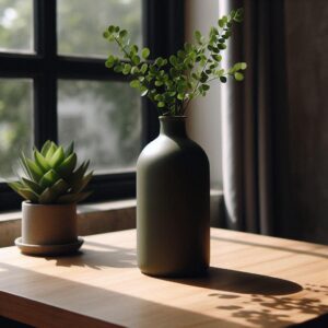 6885216926_vaza-nordic-olive.jpg Ваза Nordic Olive — елегантна мінімалістична прикраса вашого інтер’єру Декоративна ваза з еко матеріалу — сучасний дизайн