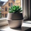 Кашпо геометричний горщик з акцентною лінією Form Pot — декоративний вазон для сукулентів, фікусів, алое, орхідей, зелені та сучасного простору