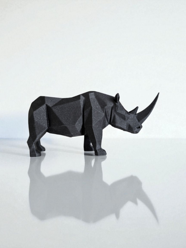 Статуетка геометрична фігура носорога Rhino Sculpture — арт-декор для офісу, кабінету, вітальні, полиці та подарунка