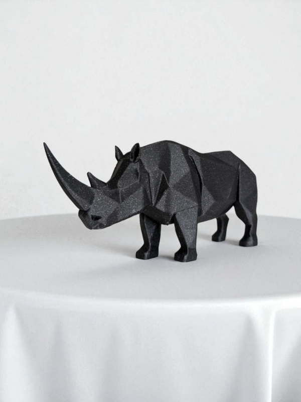 Статуетка геометрична фігура носорога Rhino Sculpture — арт-декор для офісу, кабінету, вітальні, полиці та подарунка