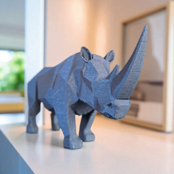 Статуетка геометрична фігура носорога Rhino Sculpture — арт-декор для офісу, кабінету, вітальні, полиці та подарунка