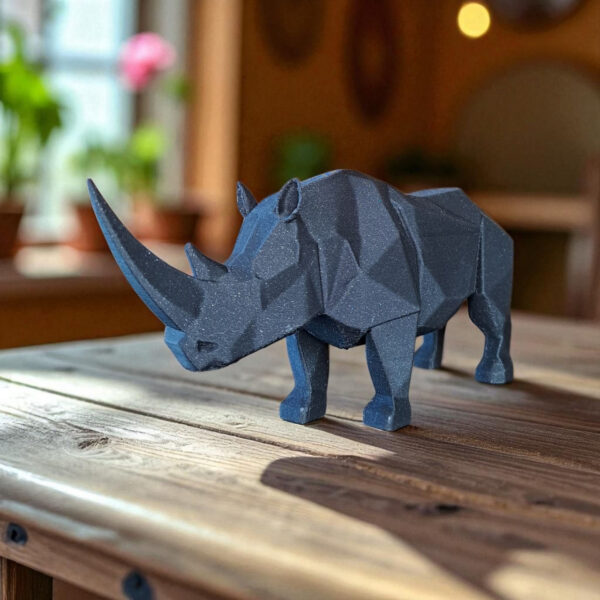 Статуетка геометрична фігура носорога Rhino Sculpture — арт-декор для офісу, кабінету, вітальні, полиці та подарунка