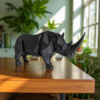 Статуетка геометрична фігура носорога Rhino Sculpture — арт-декор для офісу, кабінету, вітальні, полиці та подарунка
