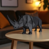 Статуетка геометрична фігура носорога Rhino Sculpture — арт-декор для офісу, кабінету, вітальні, полиці та подарунка