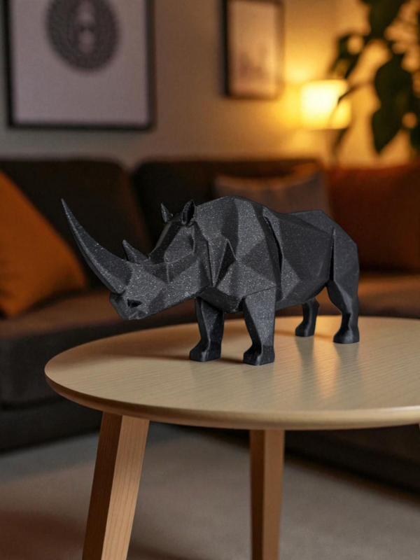 Статуетка геометрична фігура носорога Rhino Sculpture — арт-декор для офісу, кабінету, вітальні, полиці та подарунка