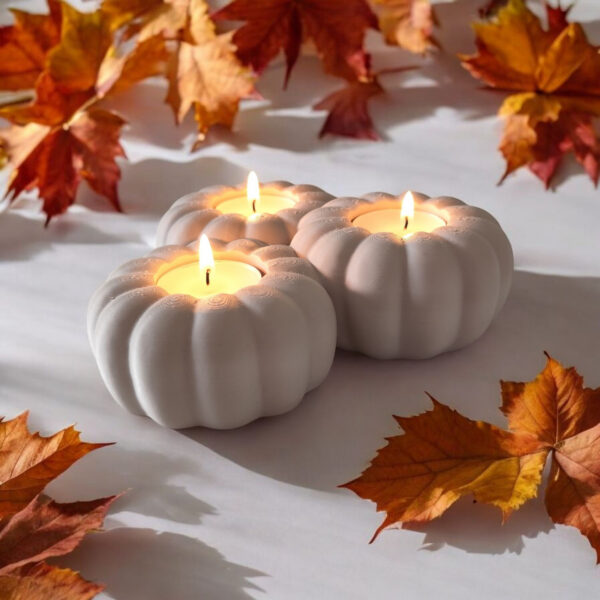 Декоративний підсвічник у формі гарбуза Pumpkin Light — осінній свічник для свічки-таблетки, LED-підсвітки, дому, кав’ярні та фотозони