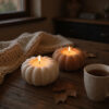 Декоративний підсвічник у формі гарбуза Mini Pumpkin Light — осінній свічник для LED-свічки, свічки-таблетки, дому, кав’ярні та подарунка