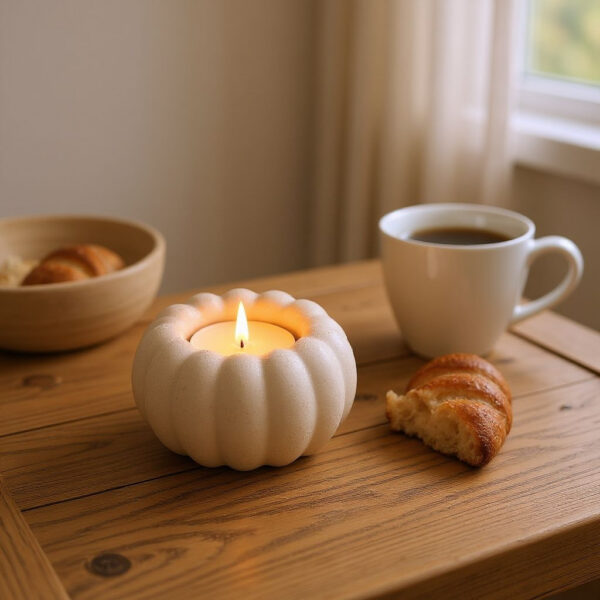 Декоративний підсвічник у формі гарбуза Mini Pumpkin Light — осінній свічник для LED-свічки, свічки-таблетки, дому, кав’ярні та подарунка