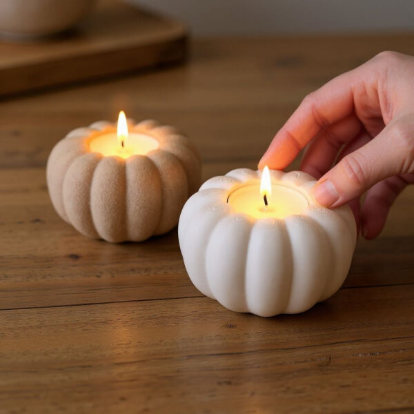 Декоративний підсвічник у формі гарбуза Mini Pumpkin Light — осінній свічник для LED-свічки, свічки-таблетки, дому, кав’ярні та подарунка