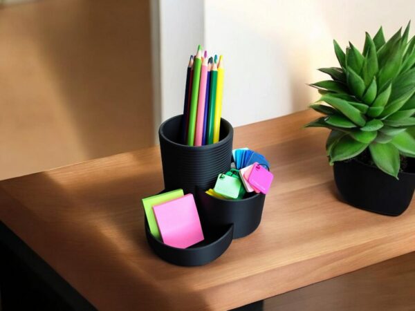 6891153679_organajzer-trio-desk.jpg Настільний органайзер для ручок, олівців і аксесуарів Trio Desk — підставка з трьома секціями для канцелярії, косметики, дрібниць і робочого столу