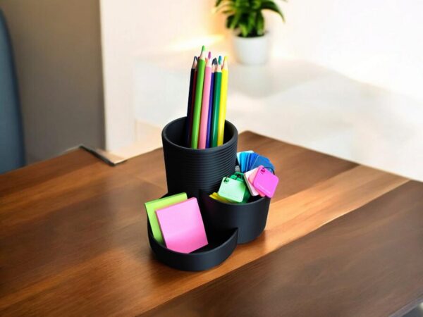 6891153685_organajzer-trio-desk.jpg Настільний органайзер для ручок, олівців і аксесуарів Trio Desk — підставка з трьома секціями для канцелярії, косметики, дрібниць і робочого столу