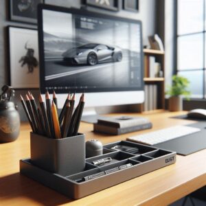 6891156821_organajzer-desk-master.jpg Настільний органайзер для канцелярії Desk Master — багатосекційна підставка з 9 відділеннями для ручок, олівців, кабелів, флешок і дрібниць