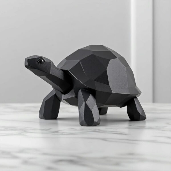 Декоративна статуетка черепахи Low Poly Turtle — геометрична фігура для дому, офісу, кав’ярні, фотозони та подарунка