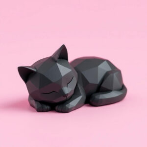 Декоративна статуетка кота Low Poly Cat — геометрична фігура кішки для дому, офісу, кав’ярні, фотозони та подарунка