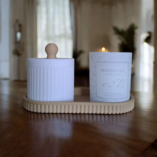 Органайзер для ванної з кришкою та підносом SoftRib Vanity Set — набір для косметики, прикрас, ватних дисків і дрібниць