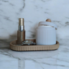 Органайзер для ванної з кришкою та підносом SoftRib Vanity Set — набір для косметики, прикрас, ватних дисків і дрібниць
