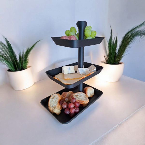 7002527381_trehurovnevaya-servirovochnaya-etazherka.png Етажерка Snack Layer Stand — трирівнева сервірувальна підставка для закусок, фруктів, сирів, випічки та солодощів