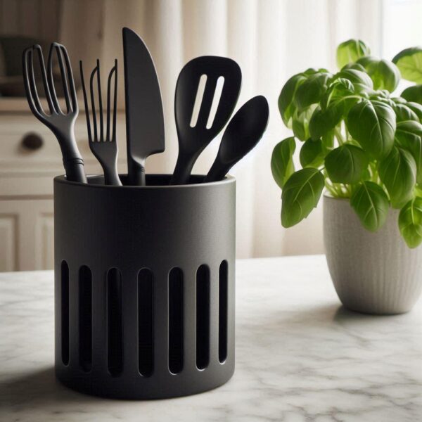 7003510208_podstavka-dlya-lozhek.jpg Прорізний кухонний органайзер LineSlot Utensil Holder — циліндрична підставка для ложок, лопаток, виделок, ножів та кухонного приладдя