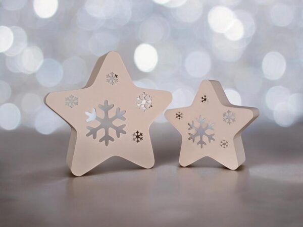 Новорічна зірка Snow Star Decor з екологічного пластику — декоративна фігура зі сніжинкою для ялинки, святкового інтер’єру та фотозони