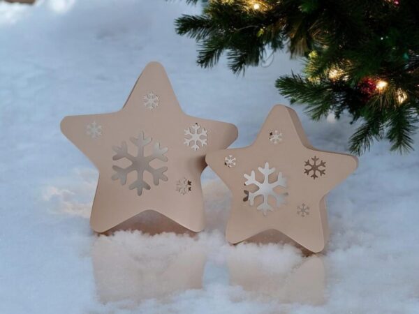 Новорічна зірка Snow Star Decor з екологічного пластику — декоративна фігура зі сніжинкою для ялинки, святкового інтер’єру та фотозони