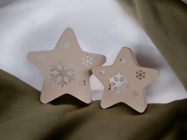 Новорічна зірка Snow Star Decor з екологічного пластику — декоративна фігура зі сніжинкою для ялинки, святкового інтер’єру та фотозони