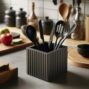 Квадратний органайзер для кухонного приладдя Square Kitchen Organizer — настільний тримач для ложок, лопаток, вінчиків та кухонних аксесуарів