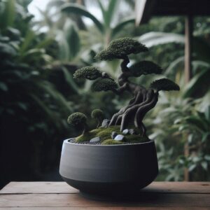 Zen Curve Planter — кашпо для бонсай та декоративних рослин у дім, офіс і сучасний інтер’єр